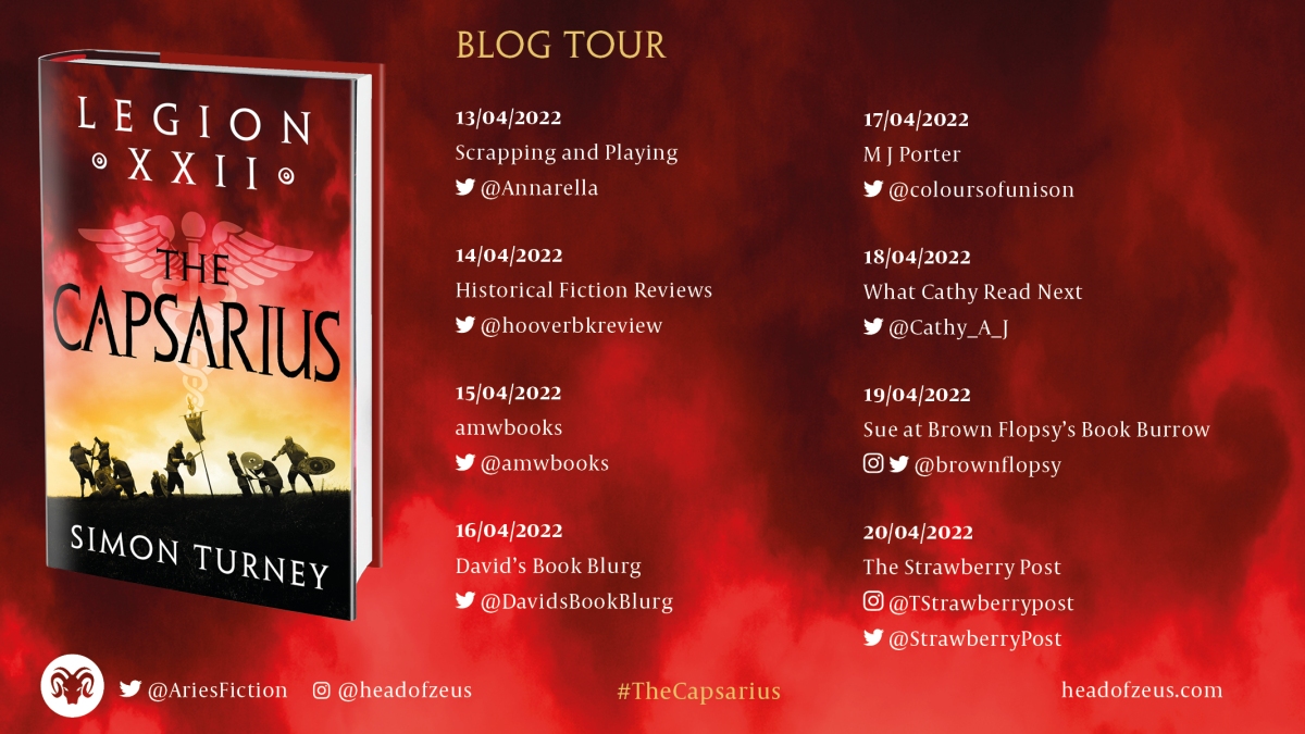 It’s my turn on the new release blog tour for The Capsarius by Simon Turney #AriesFiction #BlogTour